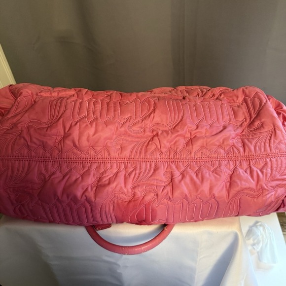 Juicy Couture Pink Duffle Tote Bag Purse Vintage Gothic Logo Daydreamer Y2k - Picture 8 of 16